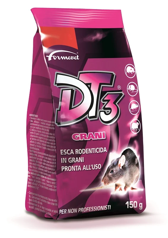 Dt3 grani esca rodenticida pronta all'uso busta 150 g uso non professionale