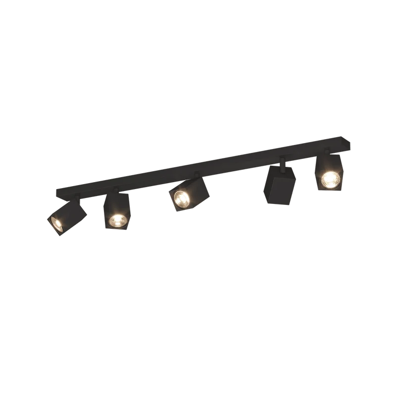 Faretto a spot moderno 5 luci orientabili GU10 larghezza 82cm