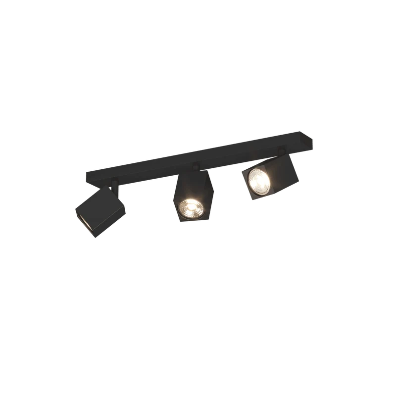 Faretto con spot moderno 3 luci orientabili GU10 larghezza 46cm
