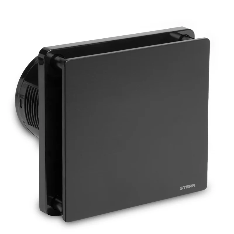 STERR BFS100-BA – 100 mm Aspiratore da Bagno, 90 m³/h, Nero