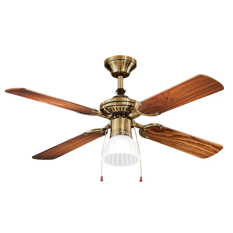 Ventilatore da soffitto contemporaneo attacco lampadina e27 pale in legno