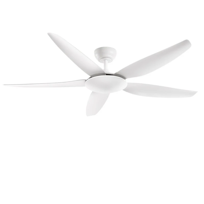 Ventilatore da soffitto bianco in metallo pale in acrilico silenziose 5 velocità