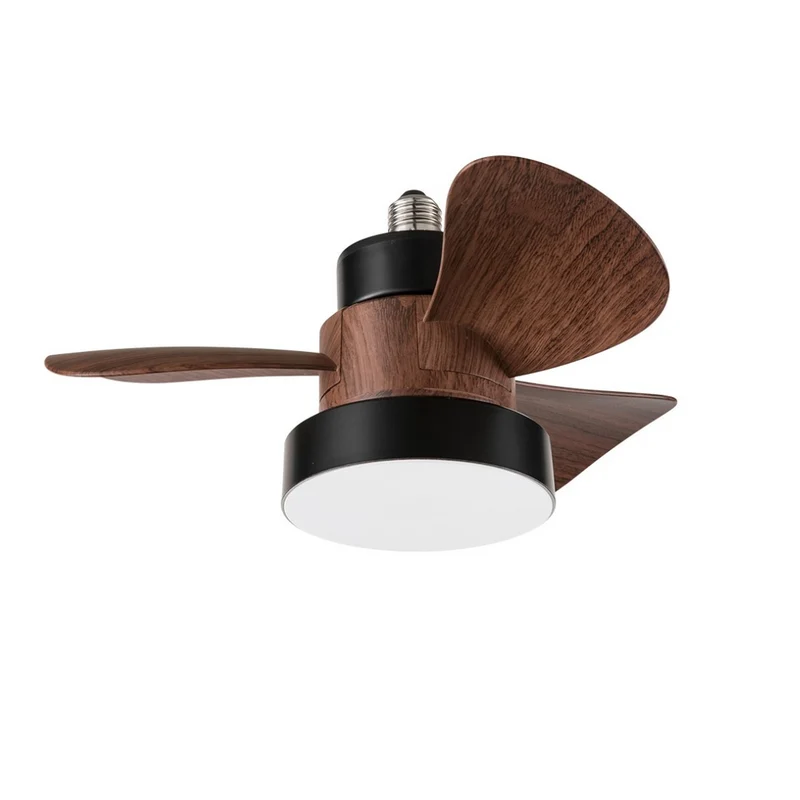 Ventilatore da soffitto attacco lampadina E27 pale color legno 15w 3 velocità