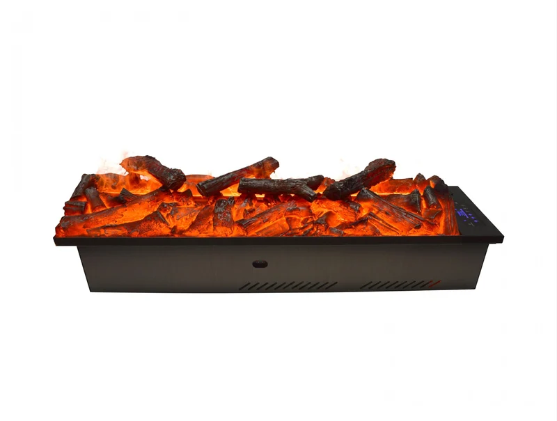 Caminetto decorativo con fiamma simulata e ceppi di legno