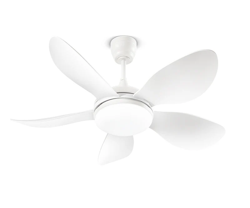 Ventilatore da soffitto bianco con luce led dimmerabile e pale silenziose
