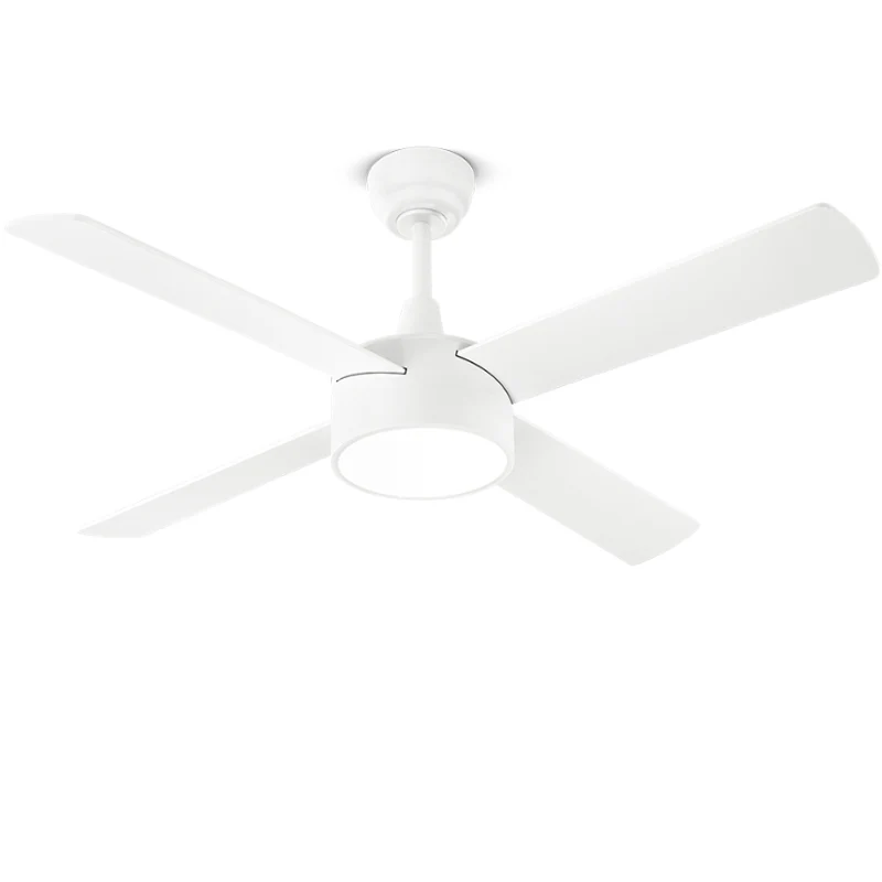 Ventilatore da soffitto con pale bicolore bianco o legno noce chiaro