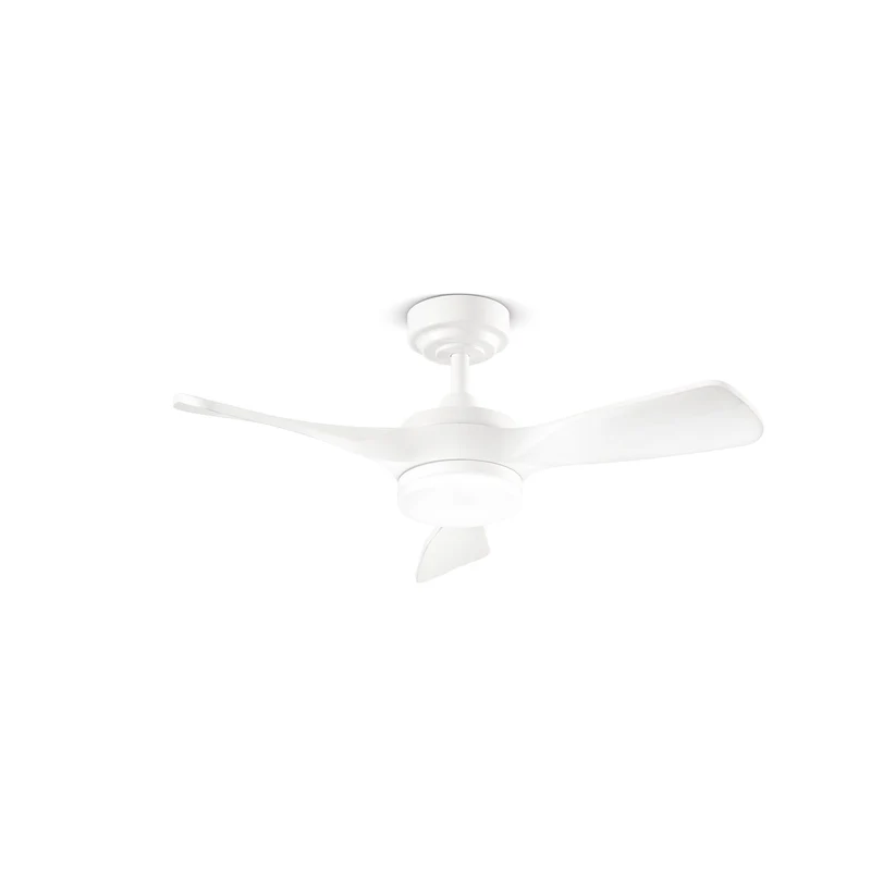 Ventilatore da soffitto con luce led 18w bianco telecomando 13mq