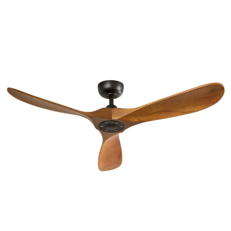 Ventilatore da soffitto con 3 pale in legno verniciato noce scuro