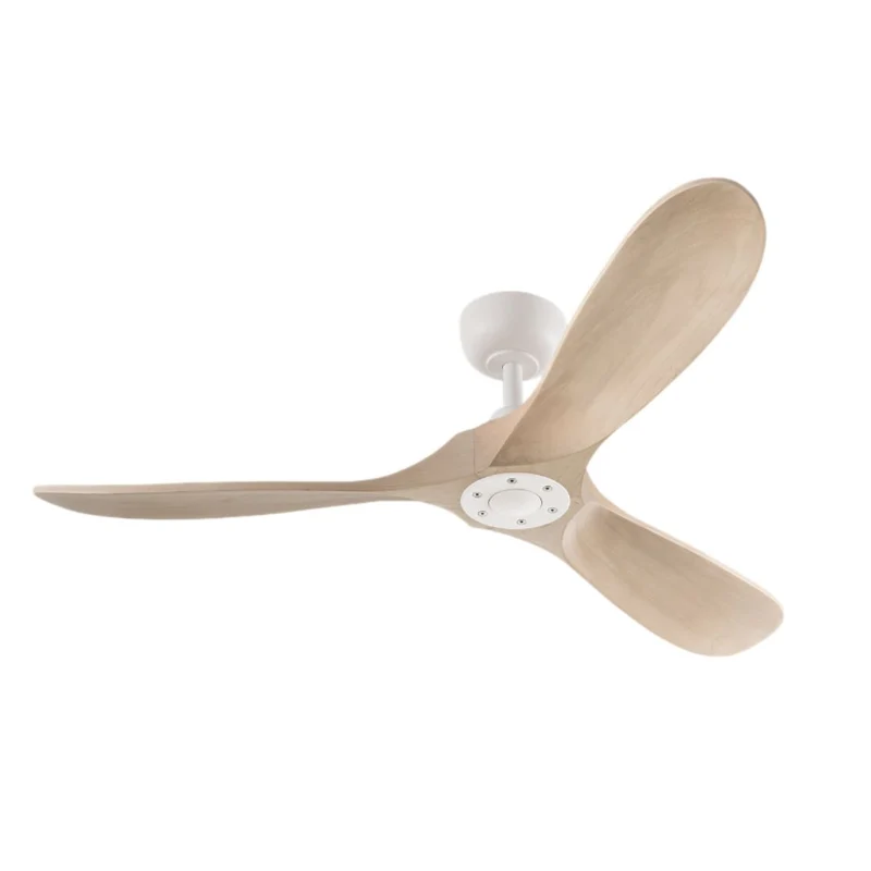 Ventilatore da soffitto con 3 pale in legno verniciato effetto sbiancato