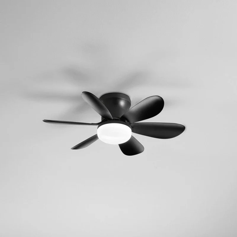 Ventilatore da soffitto con 6 pale bianco o nero luce led diametro 53cm