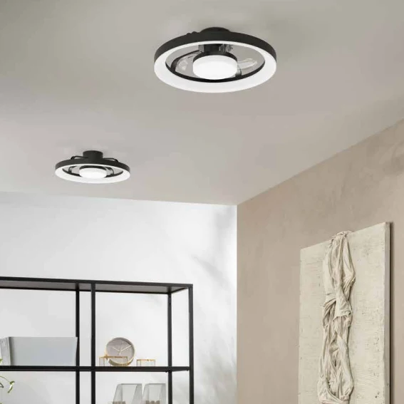 Plafoniera con ventilatore diametro 55cm bianco o nero