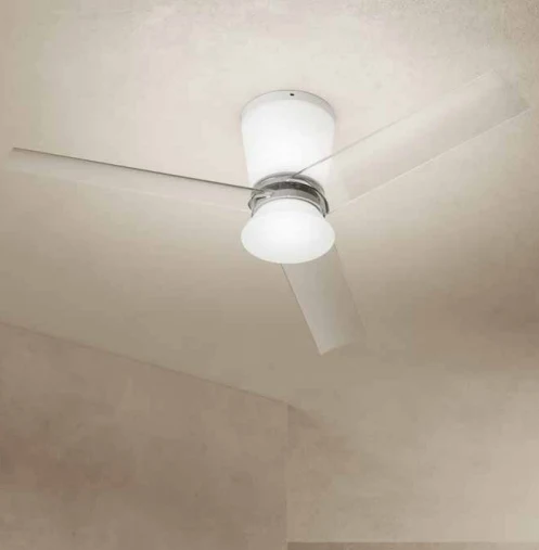 Ventilatore da soffitto con luce dimmerabile bianco acrilico con telecomando