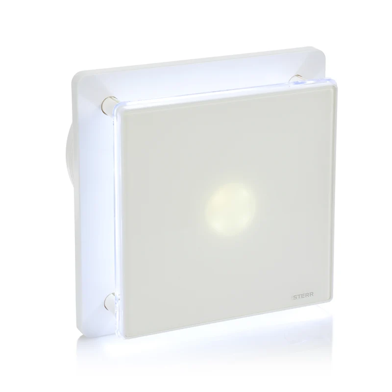 STERR BFS125LH – 125 mm Aspiratore da Bagno, LED + con sensore umidità, 160 m³/h, Bianco