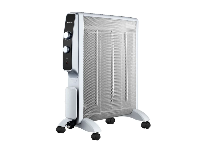 Radiatore Elettrico - Purline | 2000W | Basso Consumo | Bianco | Senza Fluido | Con Ruote