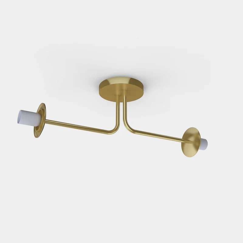 Plafoniera da soffitto moderna oro o nera 2 luci