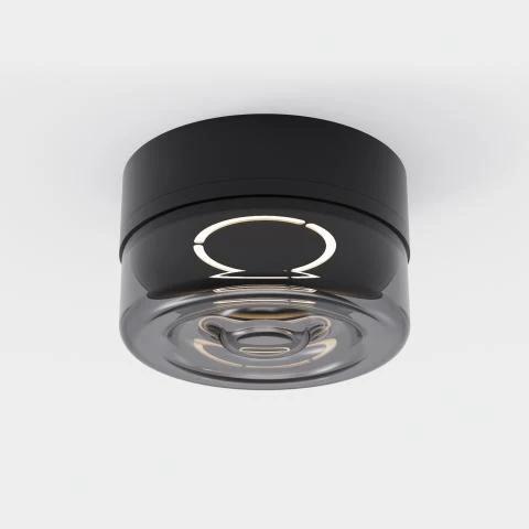 Applique nera led moderna da parete diffusore vetro fumee
