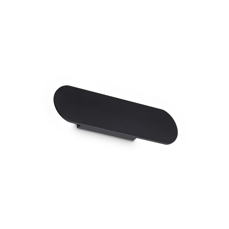 Applique led rettangolare angoli smussati nera in alluminio moderna