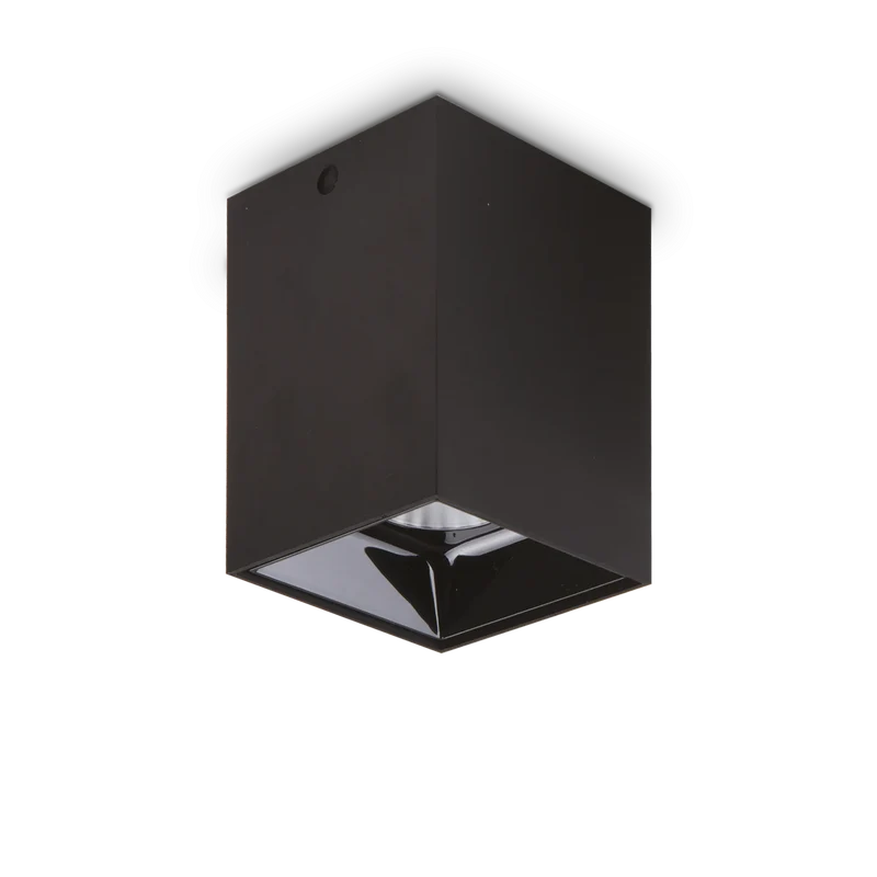 Faretto per interno quadrato in metallo nero led 3000k