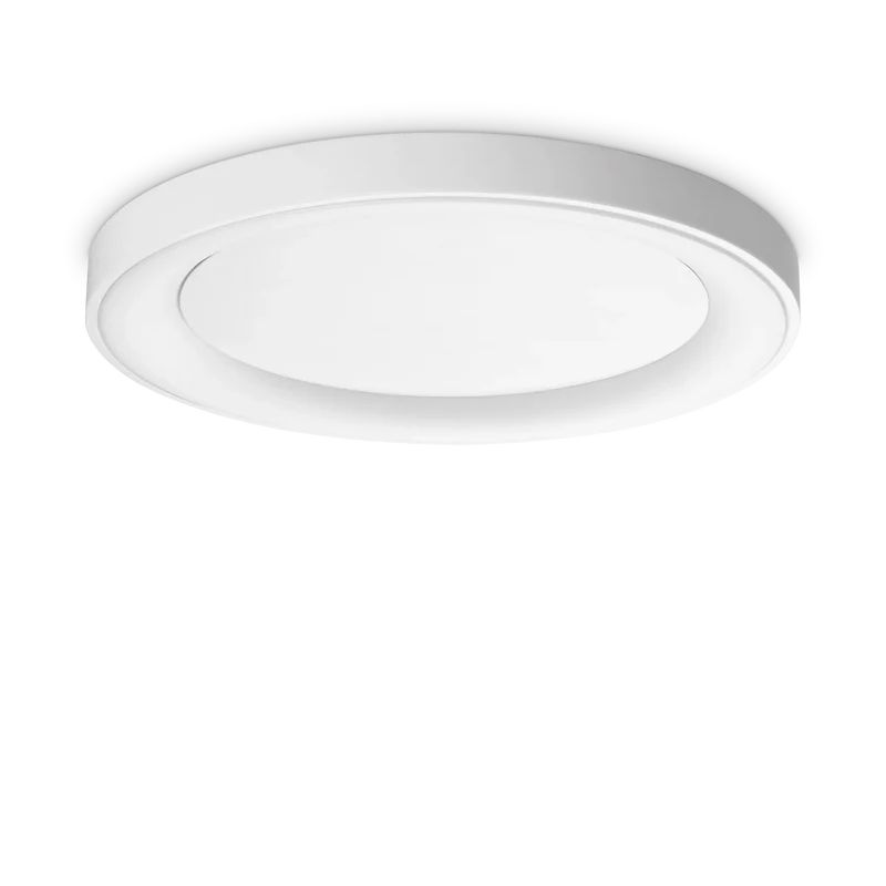 Plafoniera bianca circolare stile moderno in metallo con led 3000k