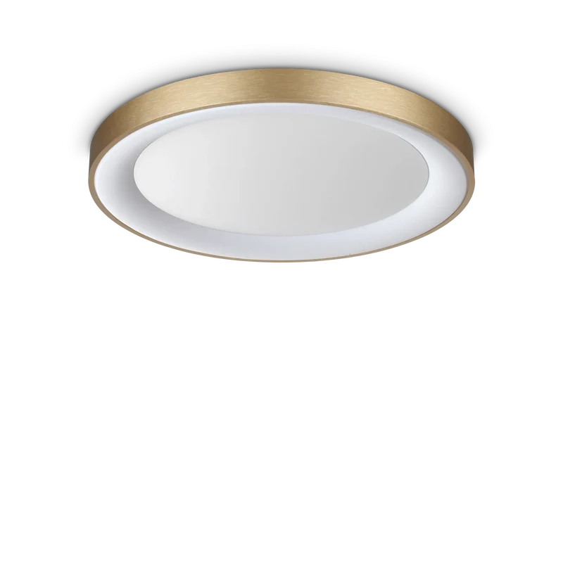 Plafoniera moderna circolare in metallo con led ottone