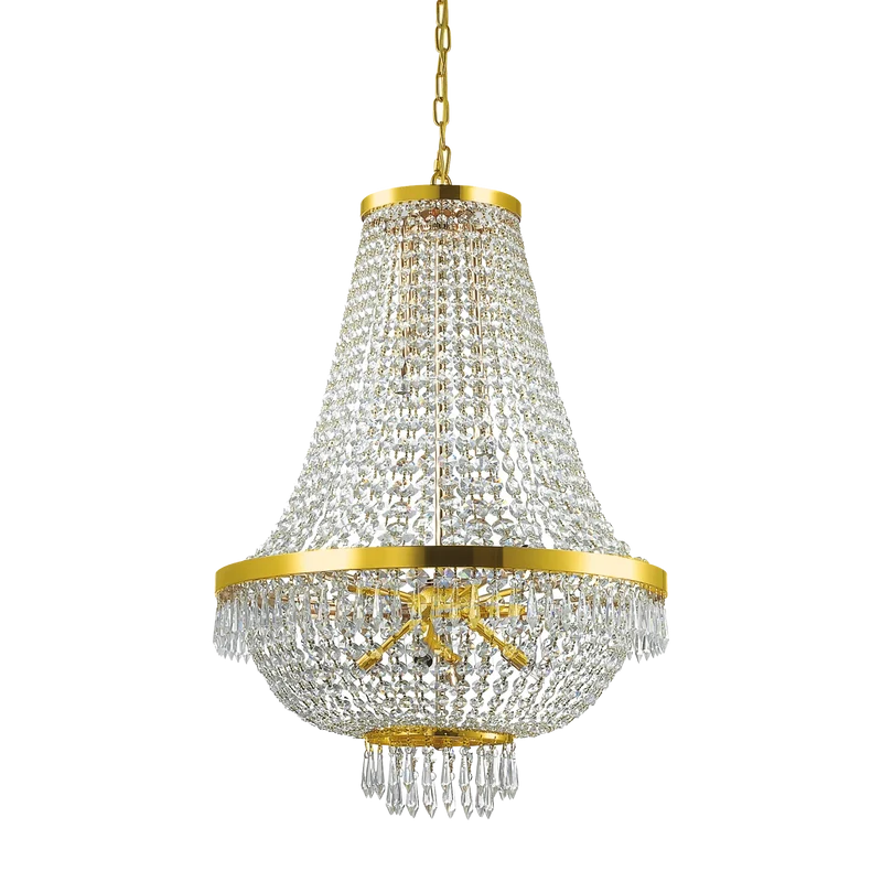 Lampadario oro classico contemporaneo per camera da letto in cristallo