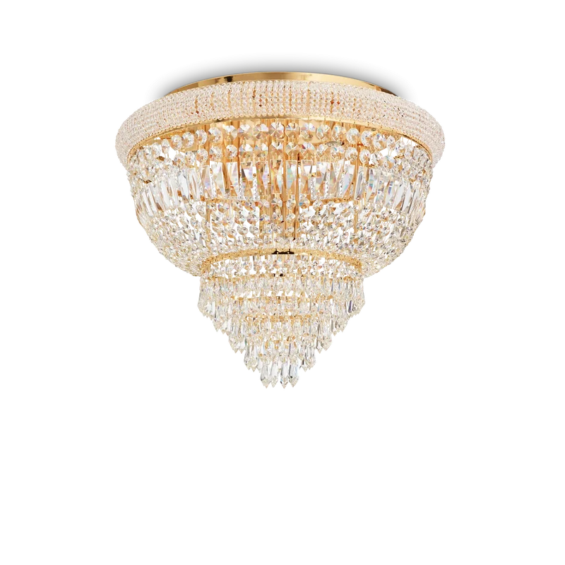 Plafoniera stile moderno contemporaneo in cristallo ottone o cromo