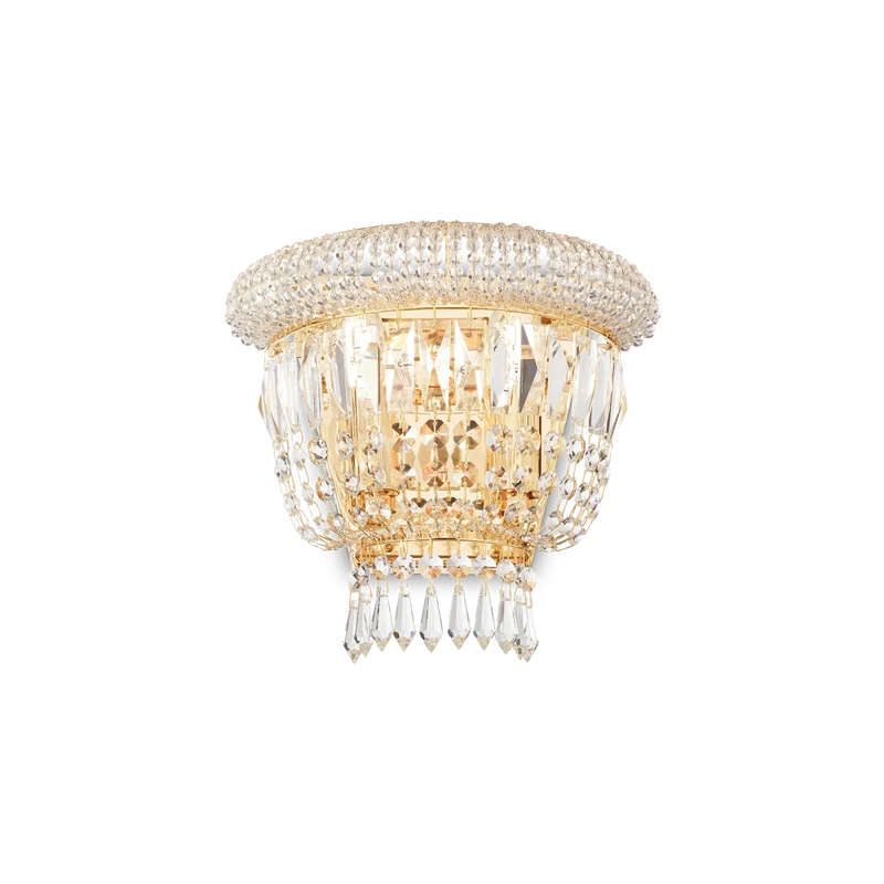 Applique per interno in cristallo con perle ottagoni e prismi