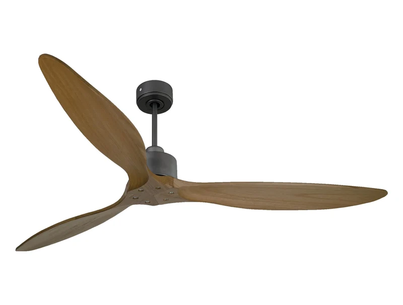 Ventilatore da soffitto Reversibile Termostato Wifi Motore CC Tetti inclinati Telecomando Hypersilence Memoria FullWood