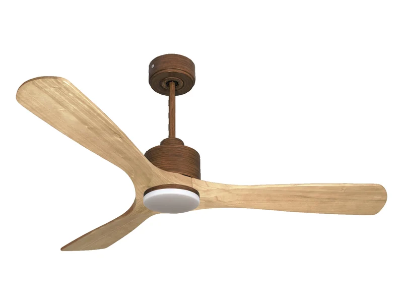 Ventilatore da soffitto Reversibile Termostato Dimmabile Wifi Motore CC Tetti inclinati Telecomando Luce a tre toni Hypersilence Memoria