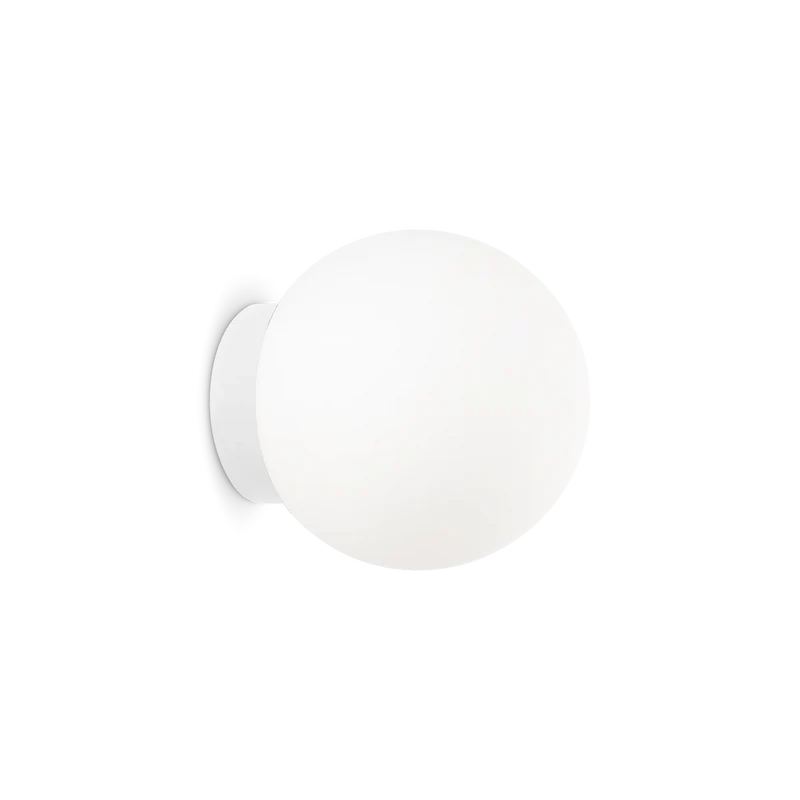 Applique moderna con diffusore a forma di sfera vetro bianco