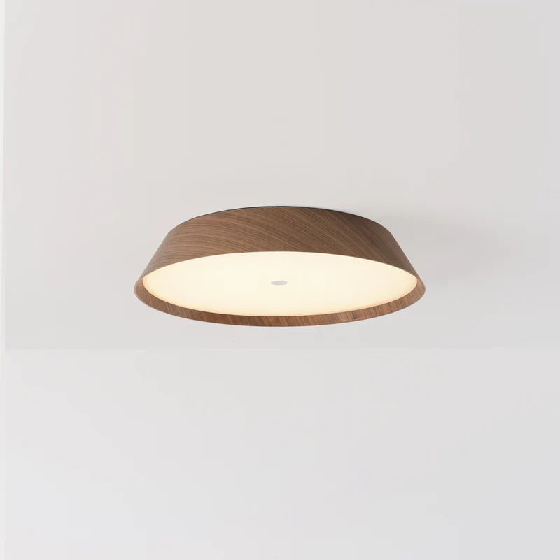 Plafoniera led da soffitto in legno colore faggio o noce
