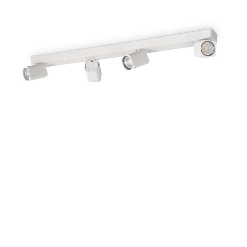 Plafoniera da soffitto parete 4 luci orientabili quadrate bianca o nera