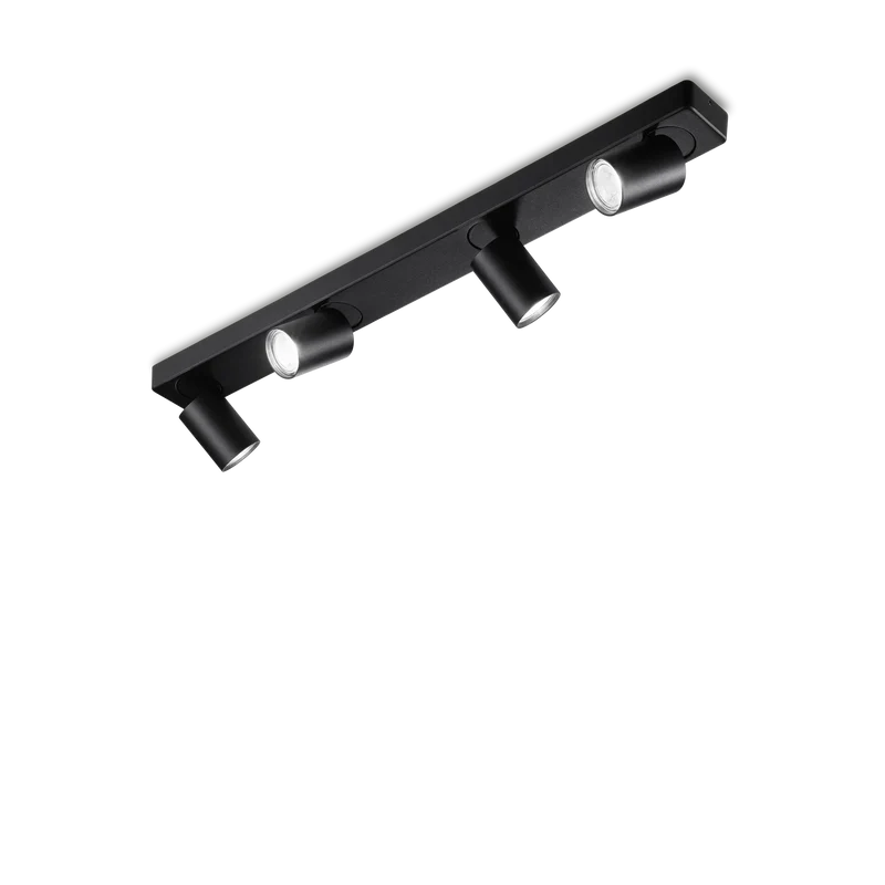 Plafoniera moderna con 4 luci orientabili cilindri bianco o nero