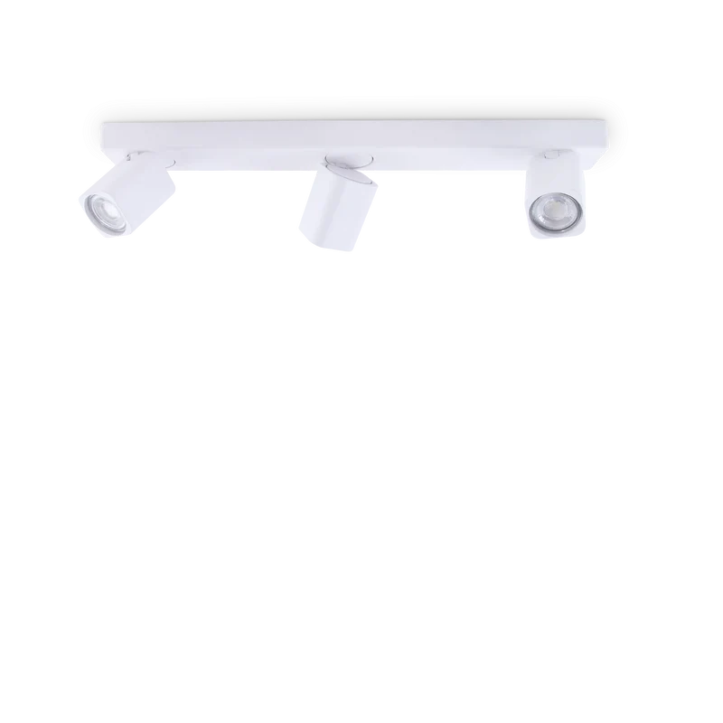 Faretto da soffitto con 3 luci quadrati in metallo nero o bianco