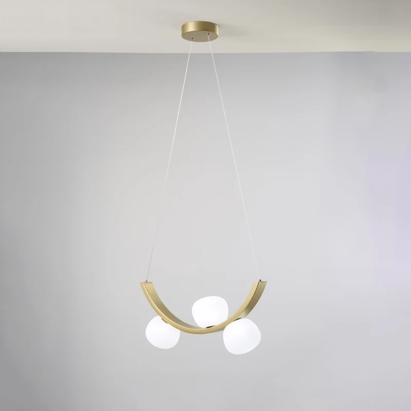 Sospensione moderna camera da letto oro 3 luci led