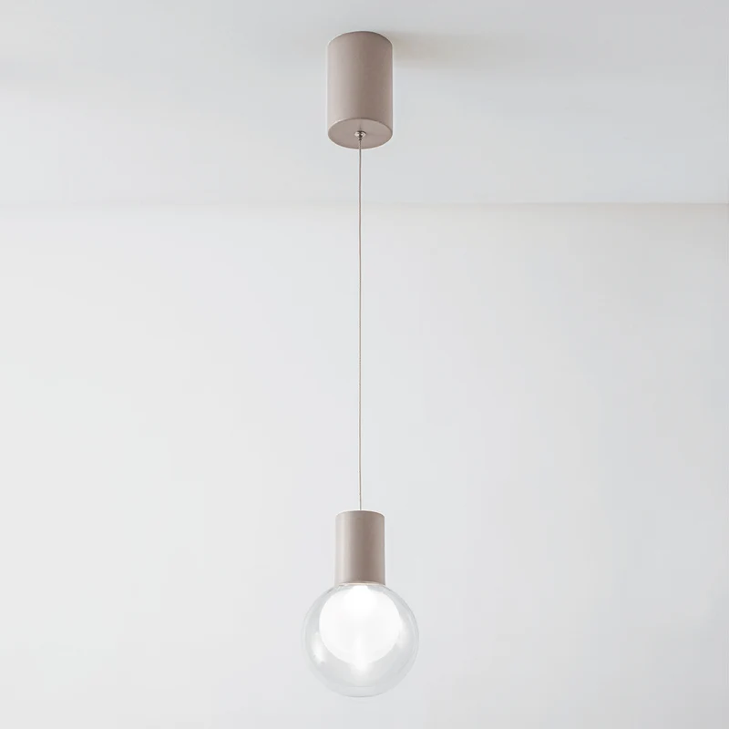 Sospensione singola colore champagne con luce led 8w 3000k