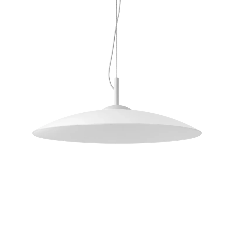 Lampadario per cucina bianco e vetro trasparente