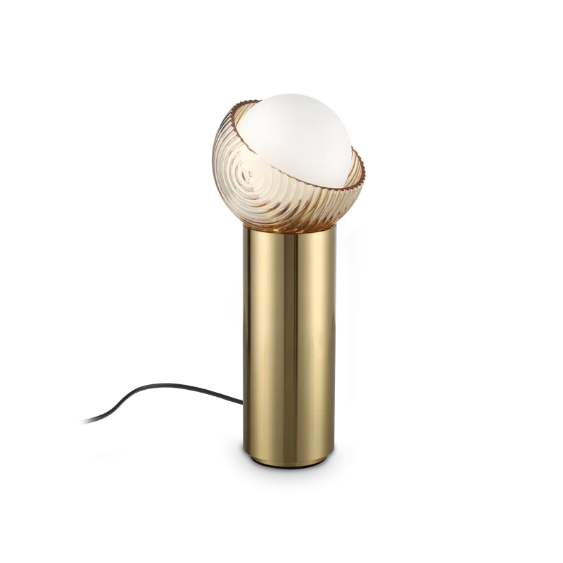 Lampada da tavolo in metallo colore ottone o nero altezza 27cm
