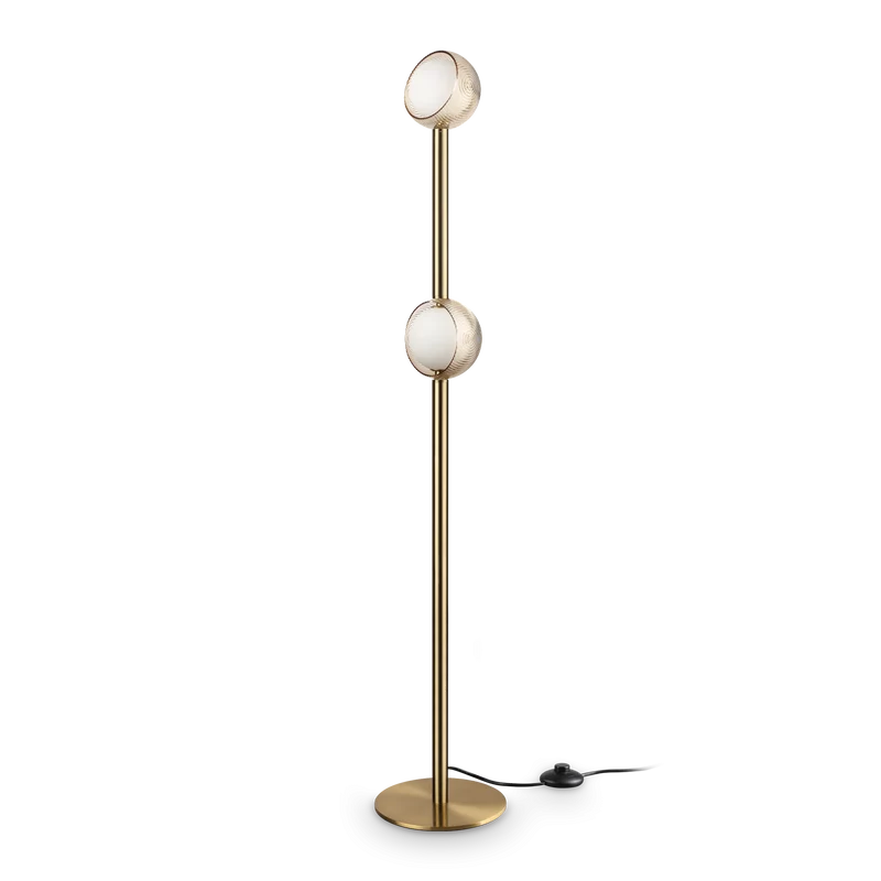 Lampada da terra in metallo colore ottone 2 luci led 11W 3000K