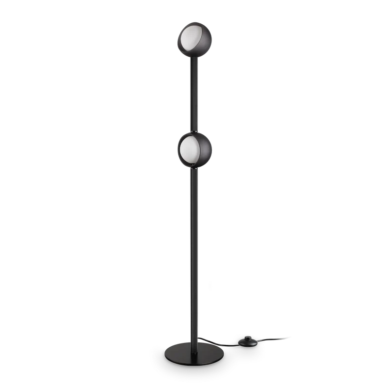 Piantana colore nero in metallo con 2 luci led 3000K