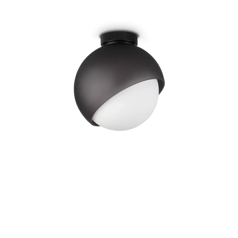 Plafoniera elegante per interno ottone o nero diffusore in vetro