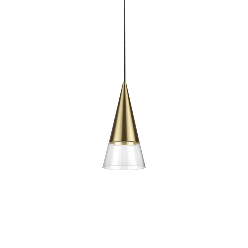 Sospensione singola per tavolo da cucina cromo nickel ottone
