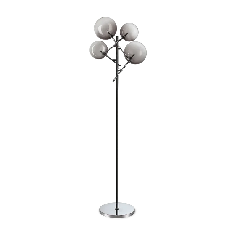 Piantana in metallo cromo moderna 4 lampadine G9
