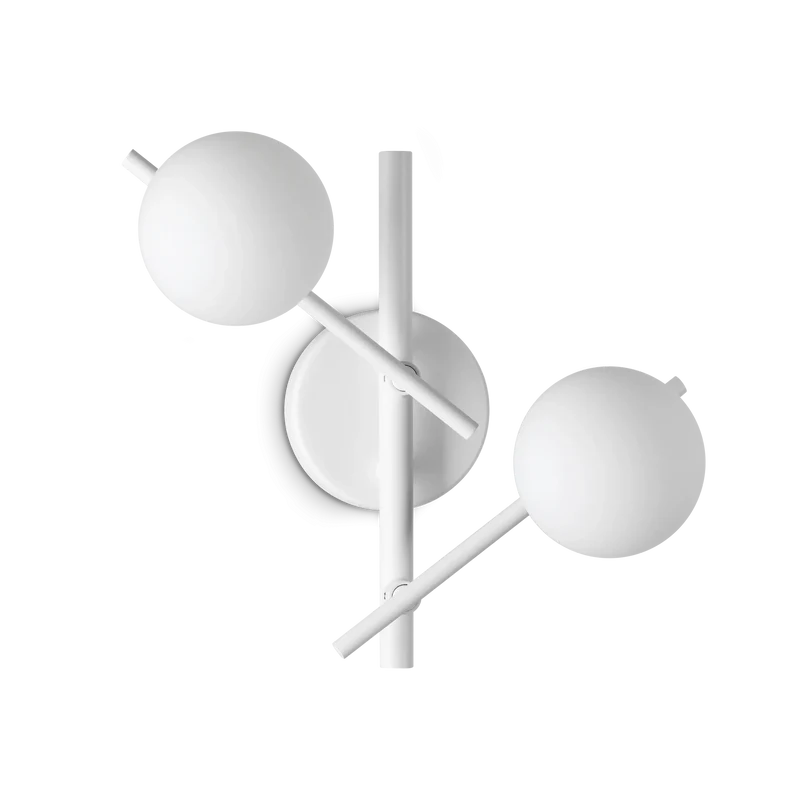 Applique da interno bianca sfera vetro bianco