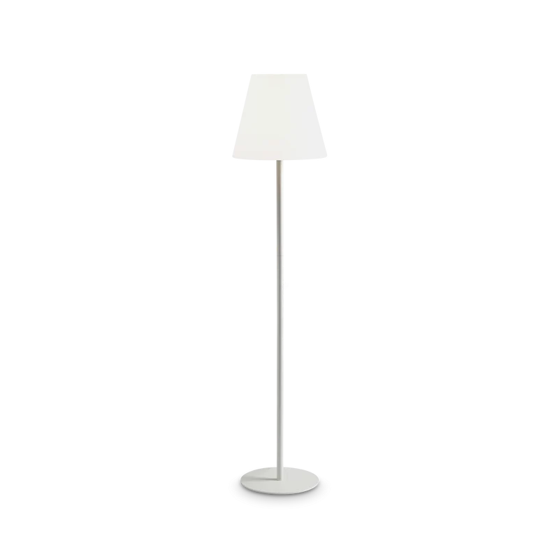 Lampada da terra per esterno paralume cono bianco ip65