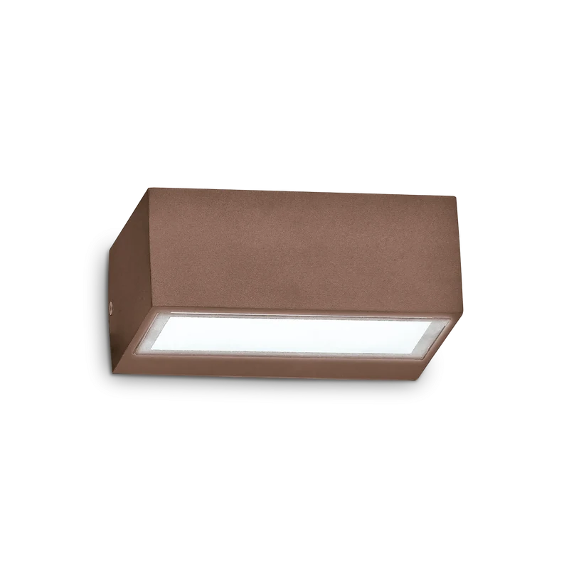 Applique da esterno ip44 caffè larghezza 16,5cm rettangolare