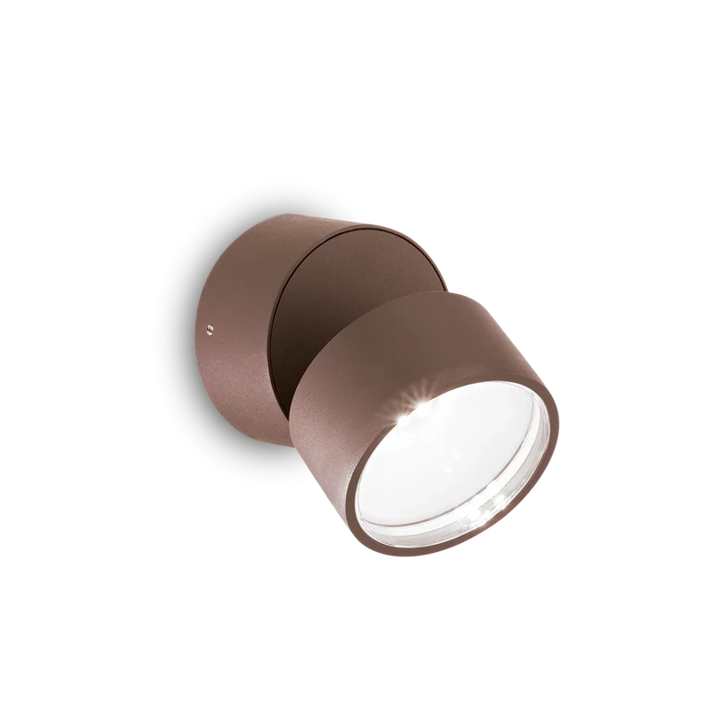 Lampada led da parete da giardino per esterno color caffè diametro 9cm