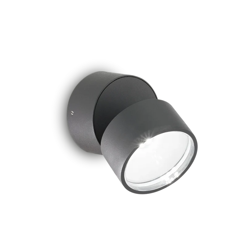 Lampada led da parete colore antracite con led 3000k o 4000k inclinabile