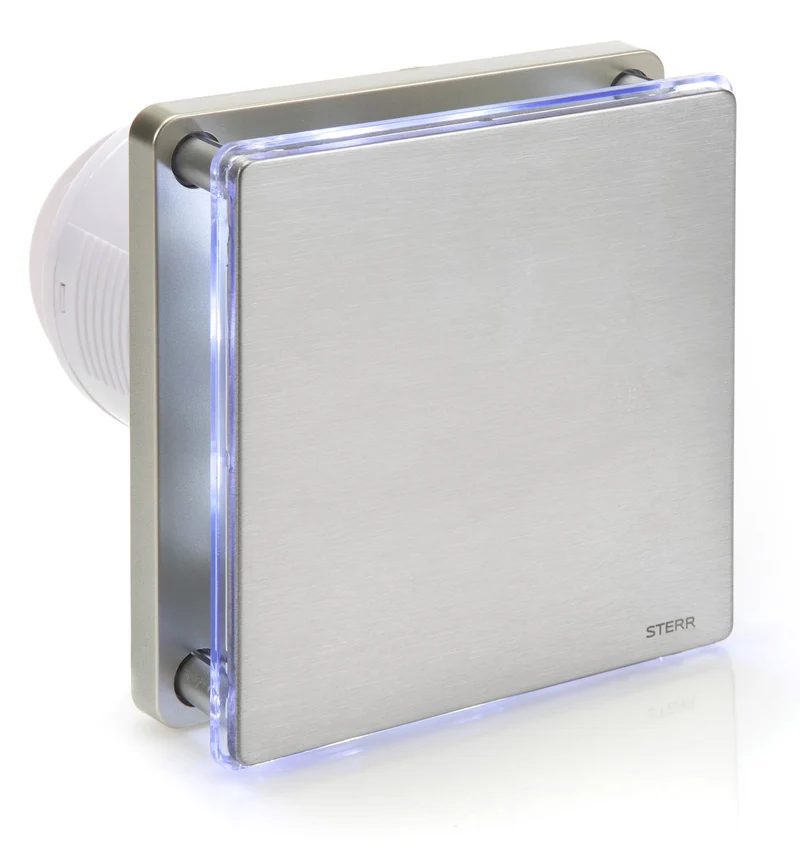 STERR BFS100LT-S – 100 mm Aspiratore da Bagno, LED + Timer, 90 m³/h, Argento