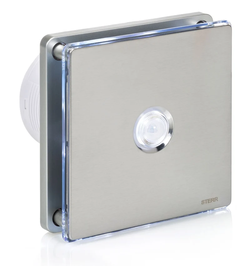 STERR BFS100LP-S – 100 mm Aspiratore da Bagno, LED + Sensore di movimento, 90 m³/h, Argento